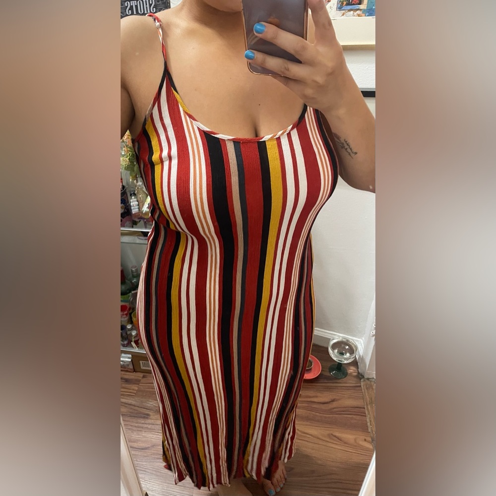 Funky Striped Midi Dress